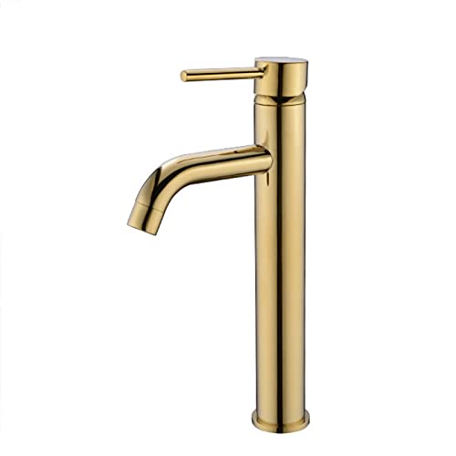 Robinet Gold Salle de Bain simple trou anti calcaire en laiton antique