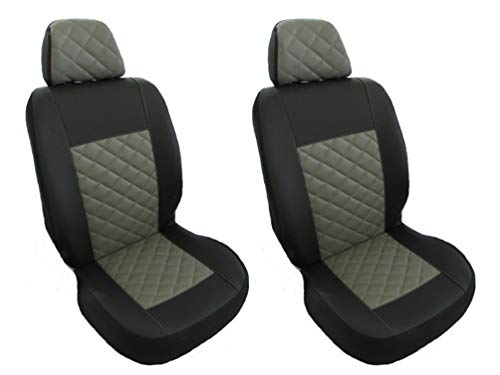 Texmar Housses de siège avant 1 + 1 pour Ford Transit MK7 MK8 Custom - En cuir écologique gris Cover