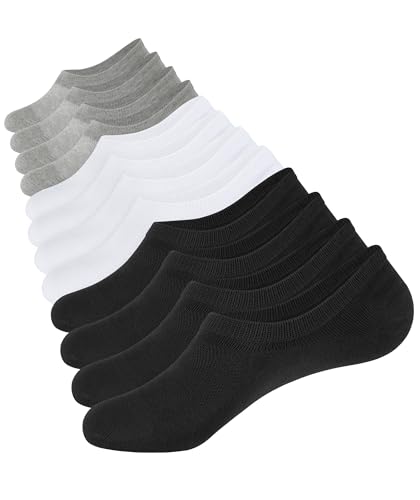 CLOSEMATE Trainer Invisible Ankle No Show Socks for Men Women Ladies 6 Pairs Low Cut Casual Cotton Liner Socks with Non-Slip Silicone Stripes
