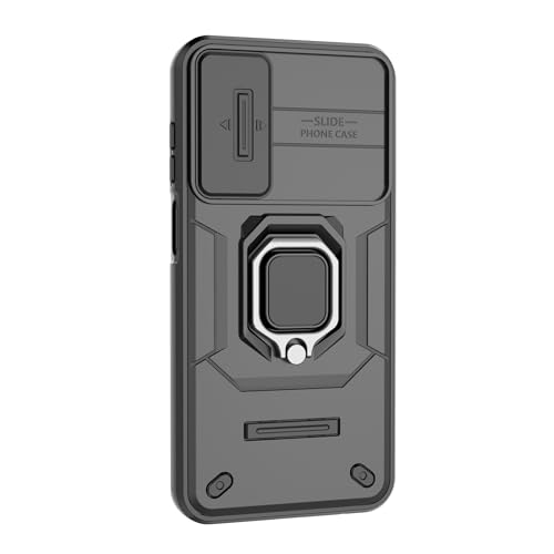 Image of SHINESTAR Tough Armor Samsung Galaxy A15 5G Bumper Back Case Cover | Ring Holder & Sliding Camera Shield Cover | 360 Degree Protection Back Case Cover for Samsung Galaxy A15 5G (Black)