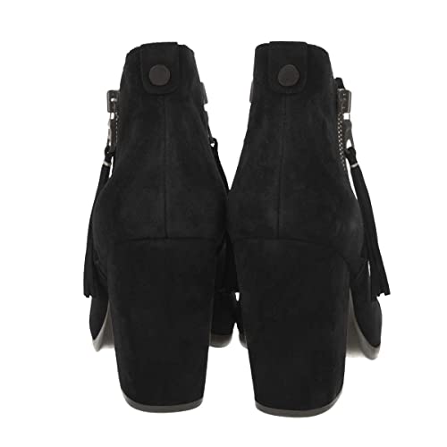 XYD Women Chic Double Side Zipper Closed Round Toe V Cut Ankle Boots High Block Chunky Heel Short Bootie Winter Basic Dressy Shoes3