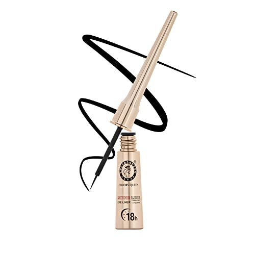 Colors Queen Black shine line Eyeliner | Ultra Matte Finish, Smudgeproof, Stay up to 12 Hrs, Waterproof, One Stroke Glide (6 ml)
