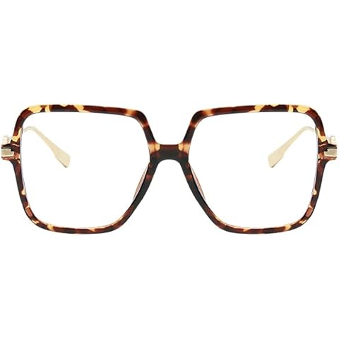 QxAiVMin Oversized Square Reading Glasses for Women, Large Frame Blue Light Blocking Compuer Readers, Big Rimmed Reading Glass Cover