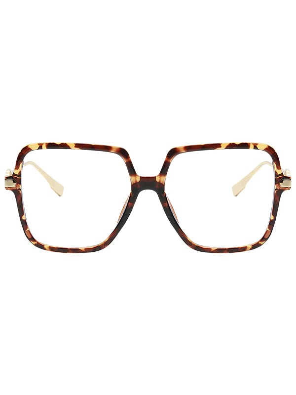 KAEOISFU Oversized Square Reading Glasses for Women Fashion Large Blue Light Blocking Readers