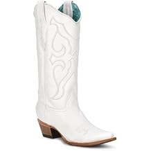 Corral Boots Womens Taupe-Beige Handcrafted Western Boots | Wide Square Toe Cowboy Boots with Python Vamp and Embroidery Design