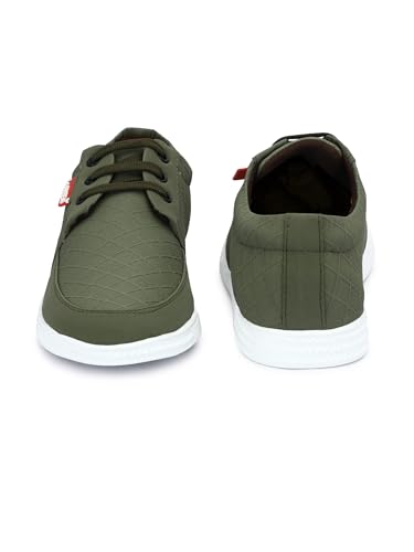 Image of Le Greem Men's Casual Lace-Up Shoes | Lightweight Synthetic Upper | Stylish & Comfortable Sneakers with Anti-Slip Sole - Black