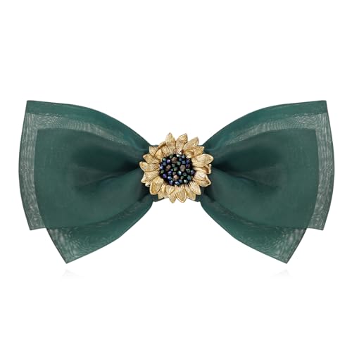 Sunflower Hand-Beaded Brooch Pin for Women – Hair Clip