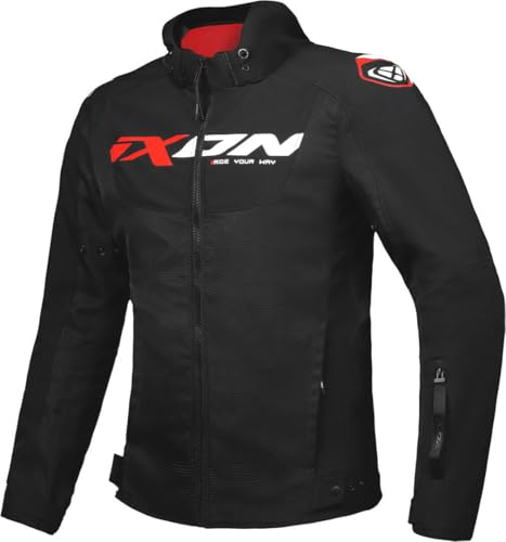 IXON Giacca in tessuto Fierce per moto, nero/bianco/rosso, L