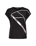 glänzende details OPUS Damen Sanina Print T-Shirt, Silver, 42