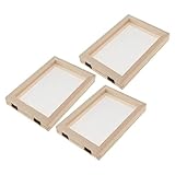 Prettyia Wooden Paper Making Papermaking Mould Frame Screen Mesh Tool Kits for Paper Handcraft DIY Paper Craft, Set of 3Pcs