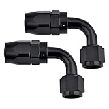 EVIL ENERGY 12AN Hose End Fitting 90 Degree Swivel for CPE Braided Hose Black 2PCS