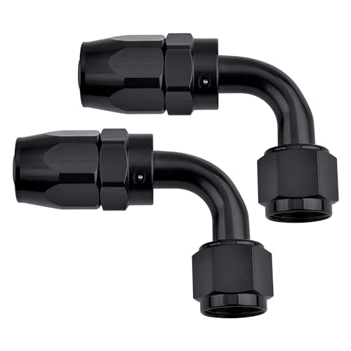 Image of EVIL ENERGY 12AN Hose End Fitting 90 Degree Swivel for CPE Braided Hose Black 2PCS