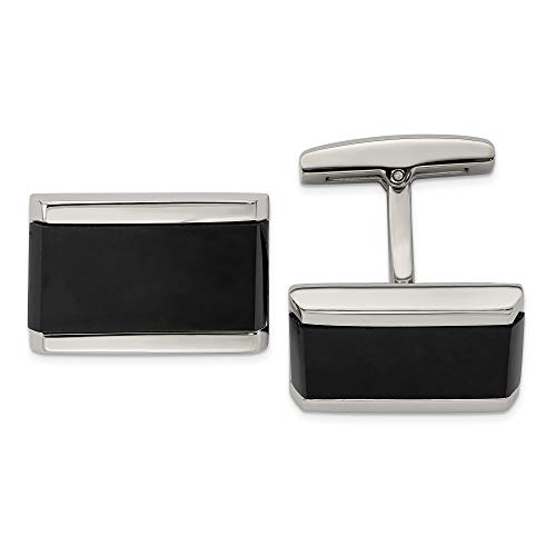Mancuernillas rectangulares Bonyak Jewelry con ónix negro