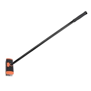 RiToEasysports Moss Remover Weeds Tool Set, Professional Adjustable 46.26in Yard Brush with Metal Scraper for Garden Lawn Roof