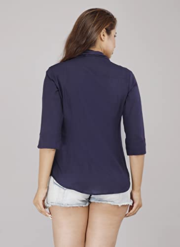 Image of Women Solid Shirt for Office & Casual wear | 3 /4th Sleeves Spread Collar
