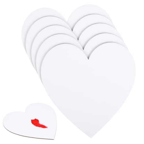 DOITOOL 5Pcs Heart Shape Artist Drawing Boards Cotton Art Panels for Oil Paint for DIY Painting Projects and Creative Arts