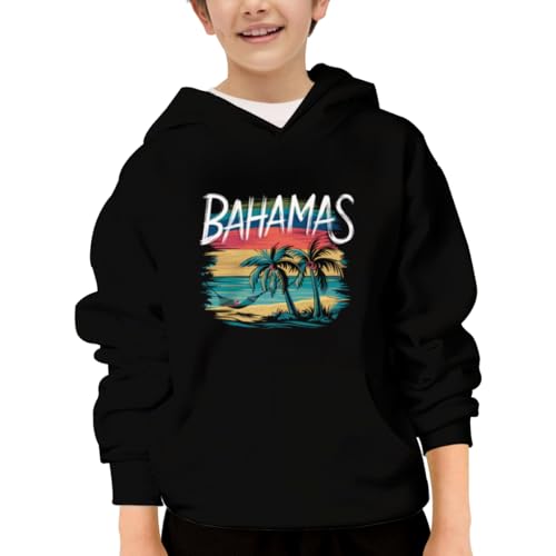Vintage Proud Bahamas Gift Design Idea Hoodies for Teen Girls Boys Lightweight Kangaroo Pocket Sweatshirt