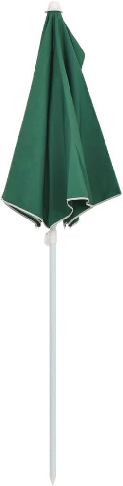 vidaXL Half-Round Garden Parasol – Green Outdoor Umbrella with UV Protective Polyester for Patio, Deck, Garden, with Sturdy Steel Structure