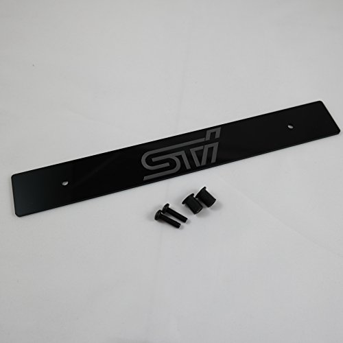 SpeedFreakCNC Acrylic Black Front License Plate Delete w/STI Fully Laser Engraved