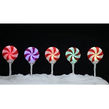 Brite Star Candy Lollipop Pathway Christmas Lights - Color Changing 7.25-inch Pathmarker Ideal for Outdoor Lighting