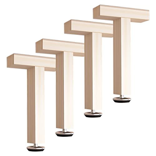 Meiping910226 Set de 4 Patas Regulables para Muebles De Madera Maciza, Tipo T Patas de Cama de Madera Patas de Apoyo Piernas para Muebles,para Accesorios de Estructura de Cama(Size:39cm) Cover