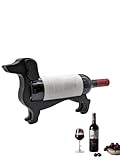 KTTBKLWR Dachshund Wine Bottle Holder,Novelty Unique 2024 New Dachshund Dog Wine Bottle Holder for Kitchen Wine Organizer and Home Bar Decor (Black)