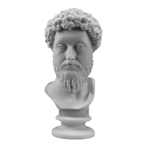 Buste de Marc Aurèle - Statue en marbre coulé à la main, empereur romain et philosophe stoïcien, sculpture de qualité musée, 25 cm