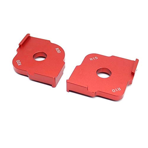 Gaosi Tools Aluminium Alloy Foam Insert Table Radius Quick-Jig Router Bit Templates For Routing Rounded Corners R10 R15 R20 R30, Set of 2 (Red)