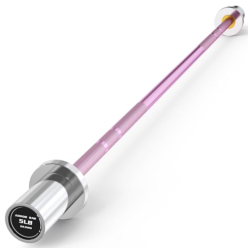 HANDBODE 5lb Mini Barbell, 4ft, for Women, 2-Inch Plates