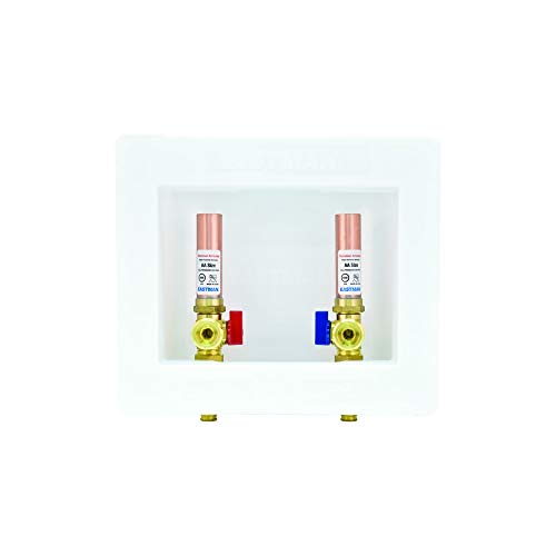 Image of Eastman 1 /2 inch Expansion PEX Connection, White Center Drain Washing Machine Outlet Box with Hammer Arrestors, 60247