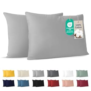 Dreamzie kussensloop 50x70 cm grijs (set van 2), 100% katoen, OEKO-TEX