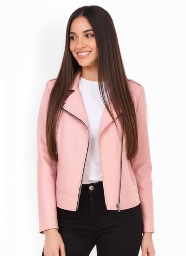 Image of Women Leather Jacket Solid and Riding Biker trending Jacket