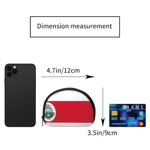 Portable Coin Purse Costa-Rica-Flag Mini Zippered Money Pouch Card Holder2