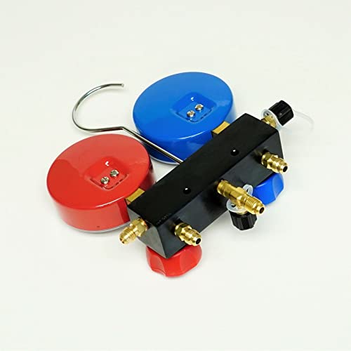 Reemplazo de colector de carga de aluminio con mangueras de 18 pulgadas para refrigeración HVAC (R600a, R290, R134a) miniatura 1