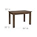 Merrick Lane Rustic Brown Solid Wood Dining Table, Kitchen Table with Square Legs, Farmhouse Dining Table, 46