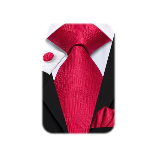 Image of Dubulle Mens Paisley Striped Tie Woven Necktie for Men and Handkerchief Cufflinks Set Wedding Formal Business