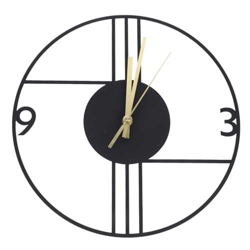 HYTROVE Reloj de Pared Reloj de Pared de Metal Reloj silencioso Reloj Mudo Muro Reloj de Pared Digital Colgante Reloj de Pared Moderno decoración de Reloj de Pared Planchar Black