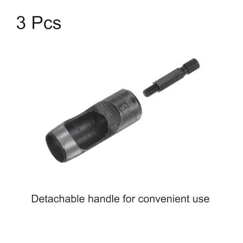 HARFINGTON 3pcs Leather Hollow Punch 1/4 Hex Shank for Drills, 15mm Dia Rotary Hole Punch for Thick Fabrics Leathercraft Working by HARFINGTON - Image 3