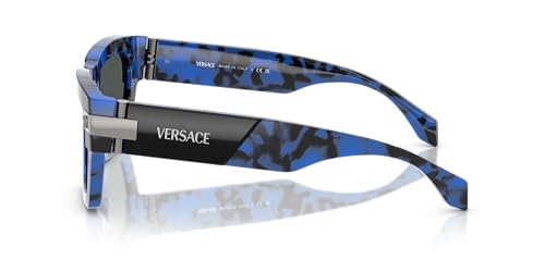 Image of Versace Man Sunglasses Havana Blue Frame, Dark Grey Lenses, 55MM
