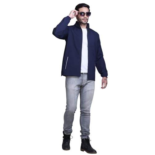 Image of TFA Mens Windcheater Jacket |Zip Closure| Sports Wear| Water Resistant |Rainy Season | Reflector