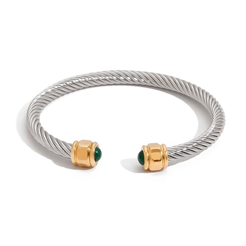 MUYAN Silver Gold Cuff Bracelet for Men Women Adjustable Vintage Tribal Jewelry