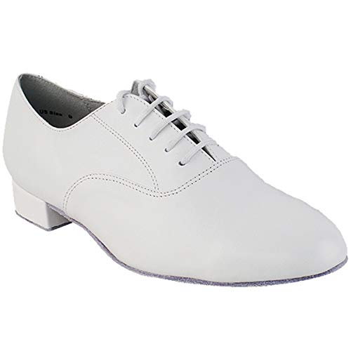 Mens Ballroom Dance Shoes Standard & Smooth Tango Wedding Salsa Shoes White Leather 919101Eb Comfortable - Very Fine 1" Heel 9 M Us [Bundle Of 5] #TOP17