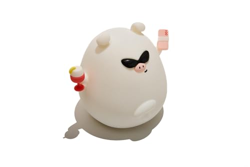 Muitomas, Lámpara de silicona con forma de cerdo para niños, luz decorativa suave al tacto para dormitorio, entrada DC 4.5V, blanco