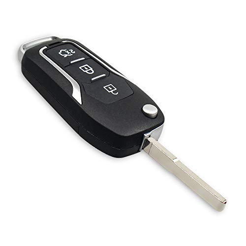 Chave Canivete Ford Focus New Fiesta Ka Fusion 3 Botões com Emblema e Lamina