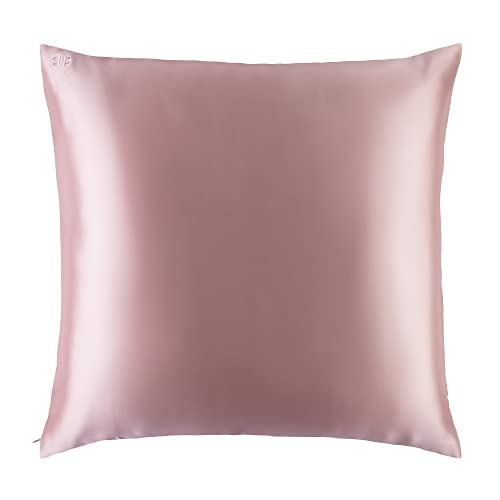 Slip Silk Kissenbezug aus Seide - zum Schutz der Haare, gegen Schlaffalten und Akne - Kissenbezug aus 100% Maulbeerseide mit Reißverschluss - 80 cm x 80 cm, Rosa