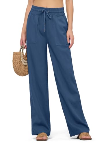Image of Willit Women Linen Pants Wide Leg Palazzo Trousers 29 inch /31 inch / 33 inch