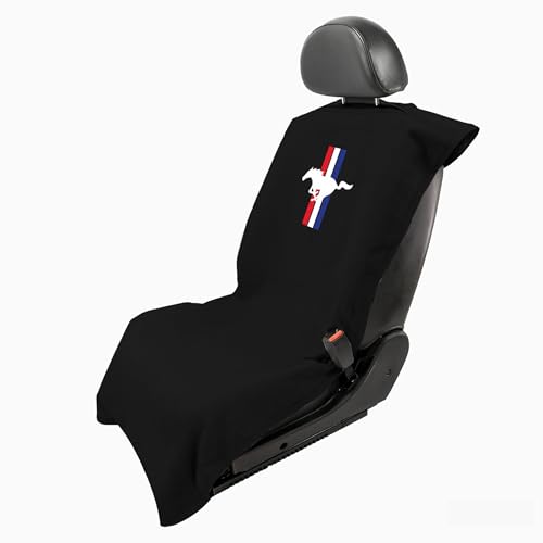 Seat Armour SA100PONB Black 'Ford Mustang Pony' Seat Protector Towel