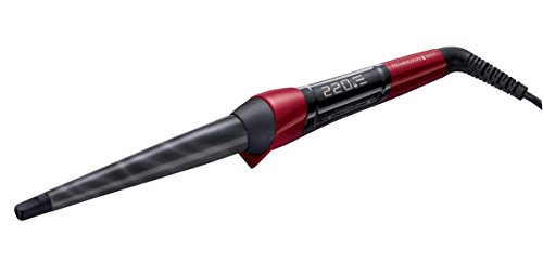Remington Lockenstab [kegelförmig 13-25mm] Silk Digital (hochwertige Keramikbeschichtung mit Seidenproteinen) -LCD-Display 120-220°C, natürliche Locken, Spirallocken & Beach Waves, CI96W1