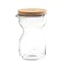 Produktbild LANGWATER Glass karaffe 1L - Elegante Wasserkaraffe mit abnehmbarem Holzdeckel - Vielseitiger Glaskrug für warme/kalte Getränke - Spülmaschinenfest, Kompatibel mit The Well Arbeitsplatten-Maschine