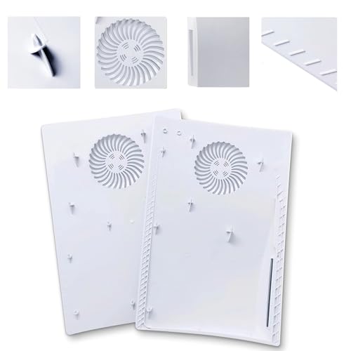 Image of Face Plates Cover Shell with Cooling Vents for PS5 Disc Edition Console Faceplates, Accessories Compatible with PlayStation 5 Protective Replacement Panels (White)